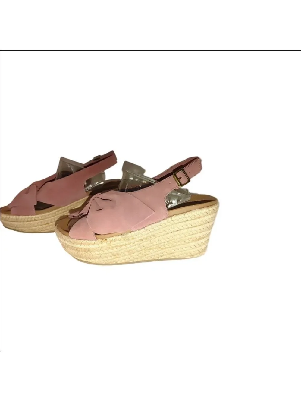 SKECHERS Luxe Foam Suede Brit Trippin Bow Espadrilles Size 8M